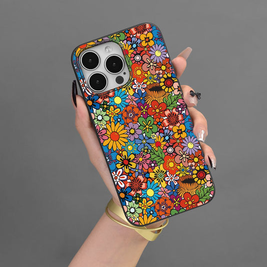 Flowers Pattern Liquid Silicone Mobile Phone Case Full-Body Protection Shockproof Anti-fall TPU Soft Rubber Case Color: Transparent White Black For Men Women For IPhone 15 14 13 12 11 XS XR X 7 8 Mini Plus Pro Max SE 2020/202