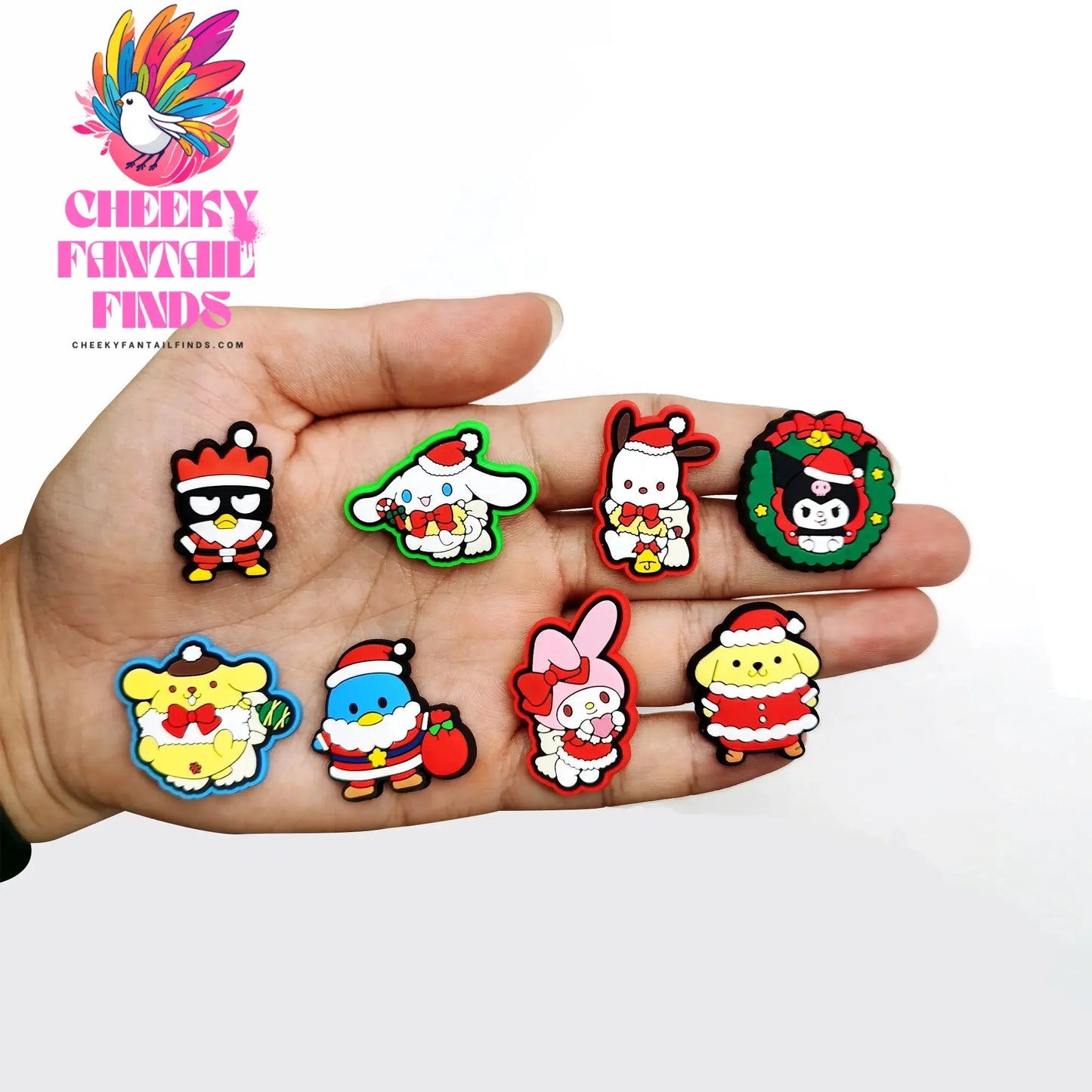 16pcs Christmas Kitty Shoes Charms for Sandals Decoration PVC Shoe Accessories Charms for X-mas Day Gifts Cheeky Fantail Finds