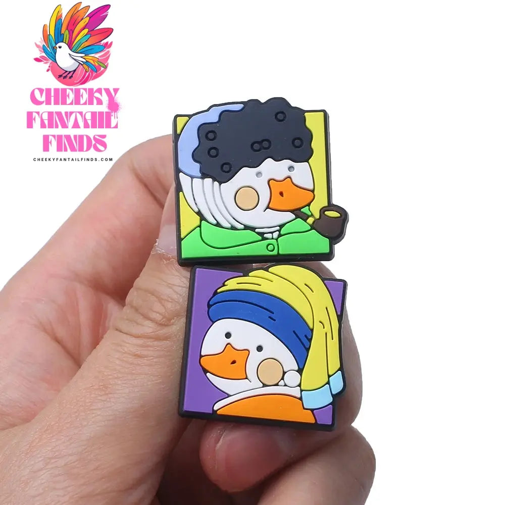 16pcs/set NEW Cute Duck Animals Series for Cartoon Shoe Charms Accessories Fit Shoes/Wristbands Classic Clog Kids Gifts - Cheeky Fantail Finds
