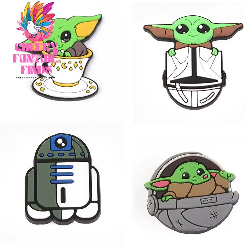 16styles Cute Yoda Shoe Charms Decor Accessory for Clogs Sandals Decorations Charms Decor PVC Accessories Cartoon Kids Gifts Cheeky Fantail Finds