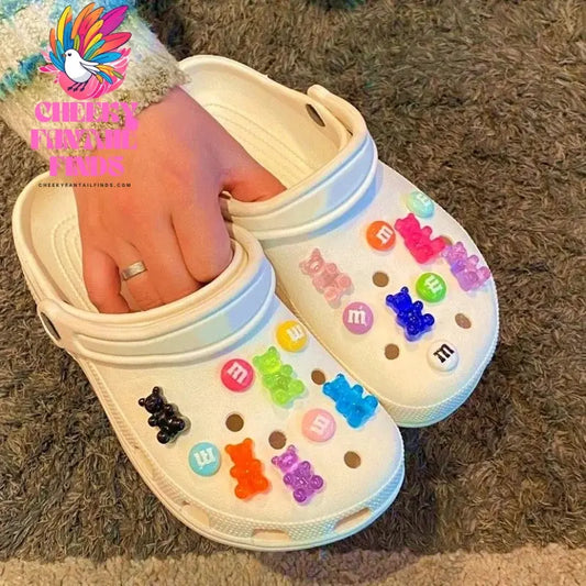 18 Pcs Bear Designer Shoes Charms Set Fit Children Decorations For Hole Shoes Ornaments Women Accessories Pins Wholesale Cheeky Fantail Finds