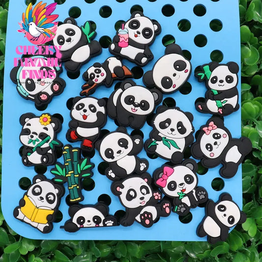 18Pcs Animal Cartoon Panda PVC Sandals Shoes Charms Accessories Clogs Boys Girls Garden Shoe Buckle Decoration Fit Birthday Gift - Cheeky Fantail Finds