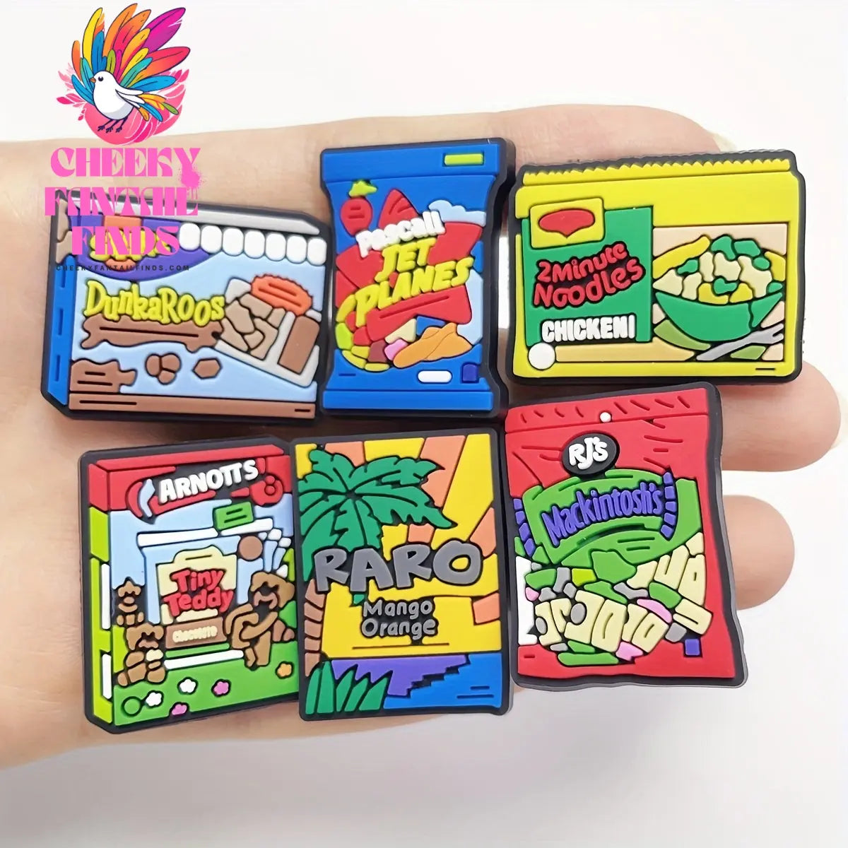 18pcs Fun Cartoon Food Shoe Charms Set - Durable PVC, Easy Install for Shoe & Sandals - Perfect for Party Favors & Christmas Gifts Cheeky Fantail Finds