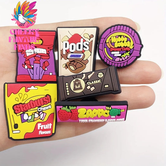 18pcs Fun Cartoon Food Shoe Charms Set - Durable PVC, Easy Install for Shoe & Sandals - Perfect for Party Favors & Christmas Gifts Cheeky Fantail Finds