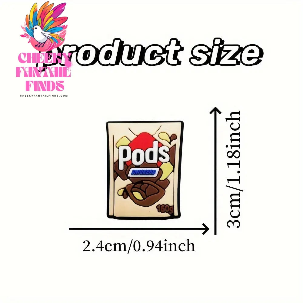 18pcs Fun Cartoon Food Shoe Charms Set - Durable PVC, Easy Install for Shoe & Sandals - Perfect for Party Favors & Christmas Gifts Cheeky Fantail Finds
