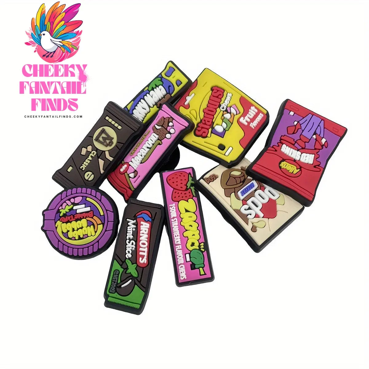 18pcs Fun Cartoon Food Shoe Charms Set - Durable PVC, Easy Install for Shoe & Sandals - Perfect for Party Favors & Christmas Gifts Cheeky Fantail Finds