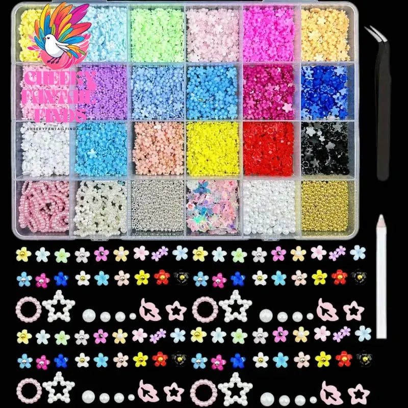 1Box Random Mixed Gummy Resin Bear Nail Art Charms 3D Bows Heart Nail Decoration Accessories for DIY Manicure Crafts Supplies Cheeky Fantail Finds