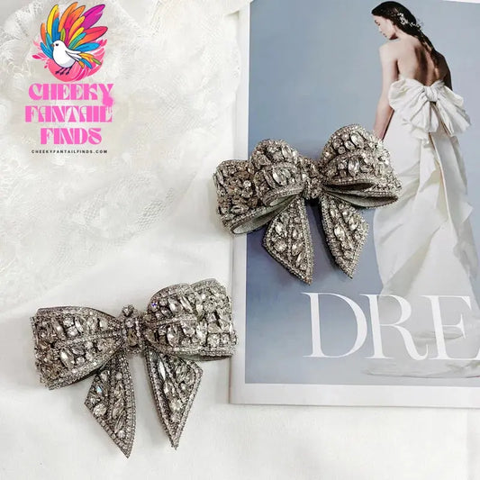 1PC Bowknot Bow Jewelry Shoe Flower High Quality Bridal Wedding Party High Heels Shoes DIY Manual Customization Shoe Decoration Cheeky Fantail Finds