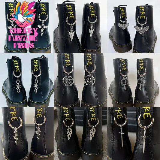 1PC Metal Punk Shoe Buckle Charms for Boot Fashion Hip Hop Sneaker Accessories Vintage All-match Shoe Decoration Cheeky Fantail Finds