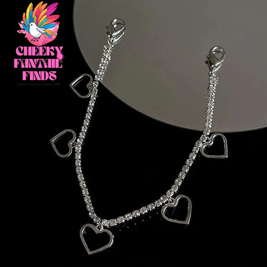 1PCS Charm Tassel Heart Pendant Boot Shoe Chain Sneakers Jewelry For Women Unisex Trendy Sports Shoes Chain Party Jewelry Gift Cheeky Fantail Finds