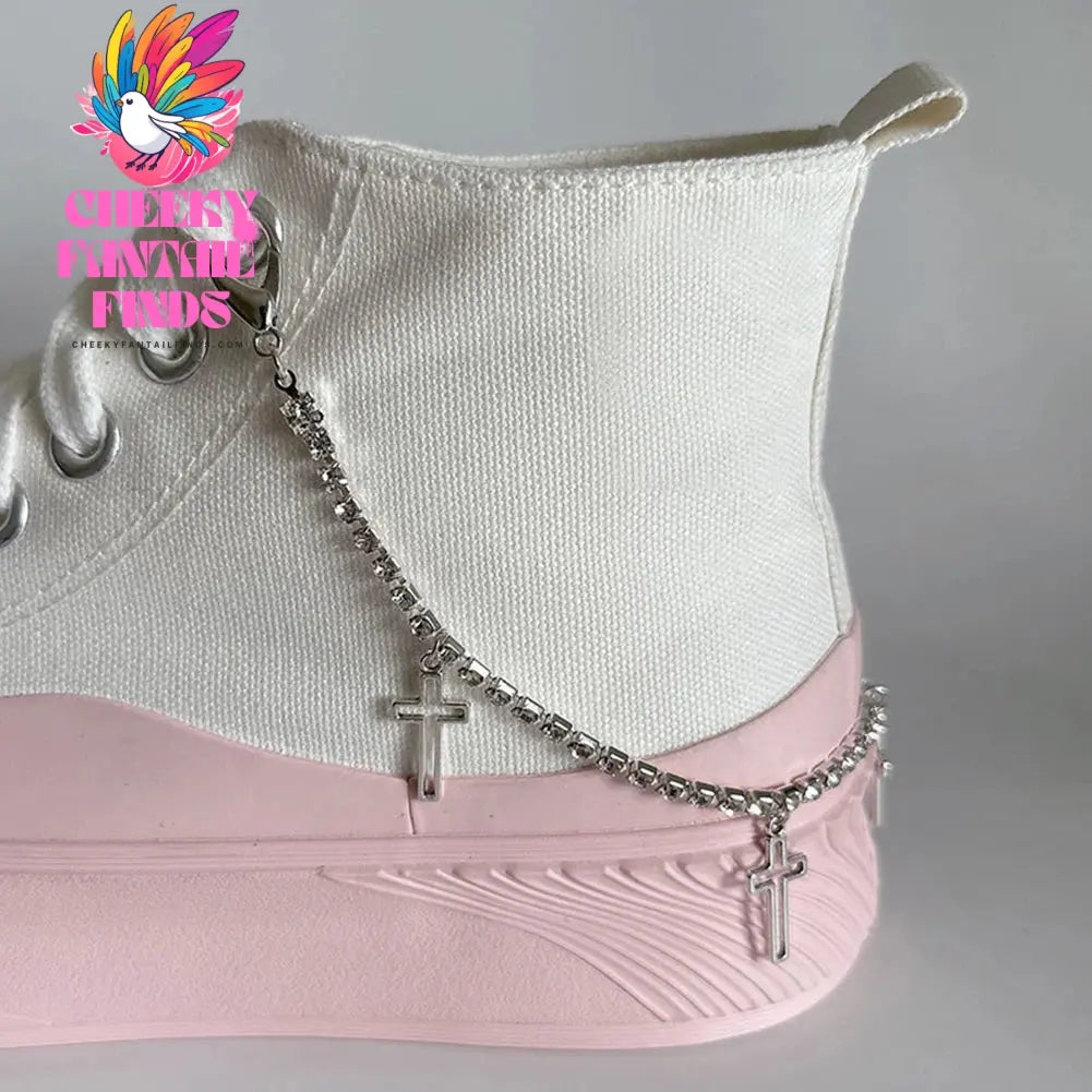 1PCS Charm Tassel Heart Pendant Boot Shoe Chain Sneakers Jewelry For Women Unisex Trendy Sports Shoes Chain Party Jewelry Gift Cheeky Fantail Finds