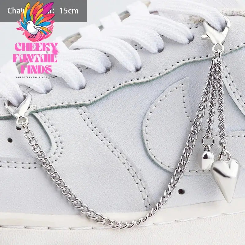 1PCS Luxurious Diamond DIY Heart Star Pearl Shoe Chain Punk Original Detachable Studded Pentagram Shoe Accessories Jewelry Penda Cheeky Fantail Finds