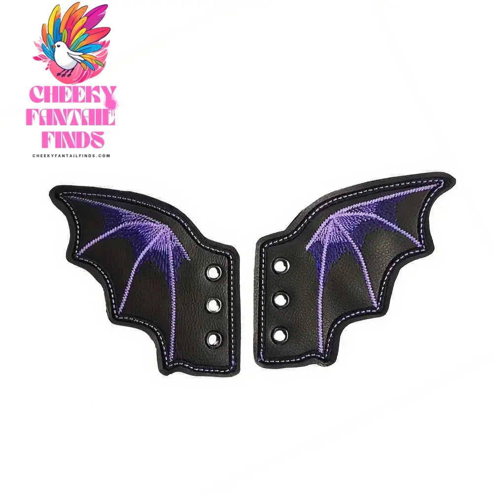 1Pair Angel Wing Shape Girls Boot Skate Shoes DIY Decorations Sneaker Clothing Shoelaces Decoration Punk Emo Style Halloween Cheeky Fantail Finds
