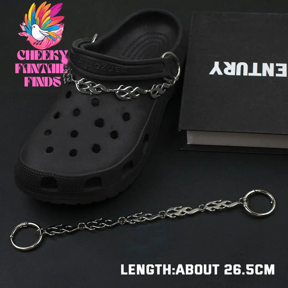 1Pcs Hip-hop Metal Sneaker Decoration Punk Fashion High-top Canvas Shoe Chain Dark Style Pin Men Women Slipper Sandal Accessorie Cheeky Fantail Finds