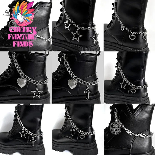 1Pcs Hollow Out Heart Star Charms Shoe Chains Martin Boots Canvas Shoes Buckles Decoration Y2k Shoes Accessories Cheeky Fantail Finds