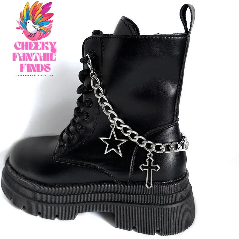 1Pcs Hollow Out Heart Star Charms Shoe Chains Martin Boots Canvas Shoes Buckles Decoration Y2k Shoes Accessories Cheeky Fantail Finds