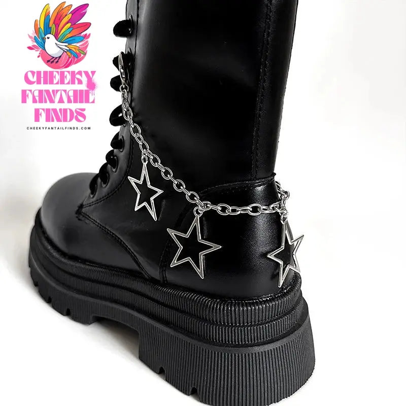 1Pcs Hollow Out Heart Star Charms Shoe Chains Martin Boots Canvas Shoes Buckles Decoration Y2k Shoes Accessories Cheeky Fantail Finds