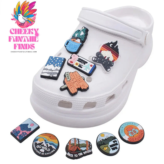 1Pcs PVC Beautiful landscape Shoe Charms for DIY Badge Clogs, Slides, Buckle Kids Adults, hole charms Cheeky Fantail Finds