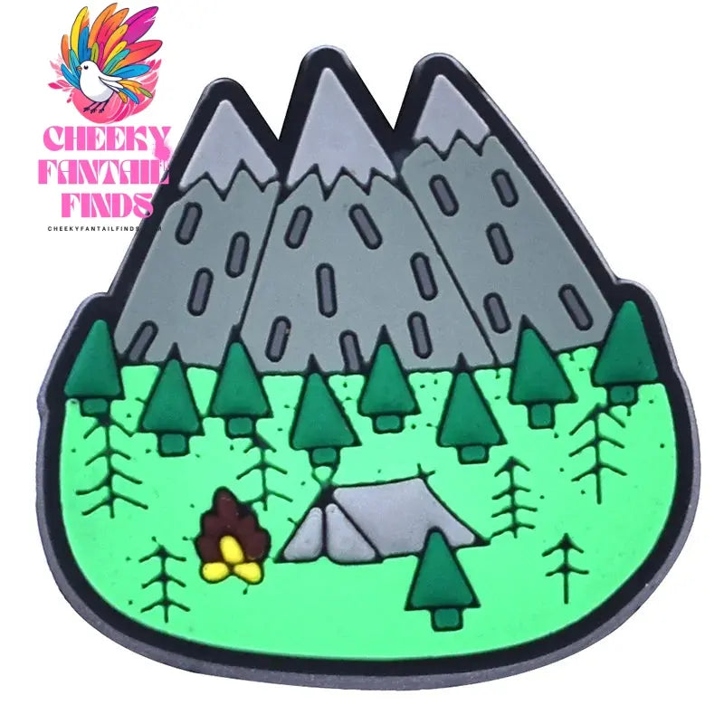 1Pcs PVC Beautiful landscape Shoe Charms for DIY Badge Clogs, Slides, Buckle Kids Adults, hole charms Cheeky Fantail Finds