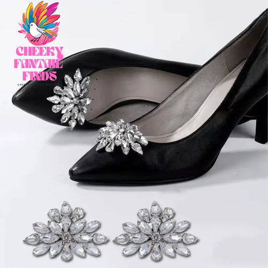 1Pcs Wedding DIY Detachable Charm Buckle Bridal Crystal Shoes Accessory Decoration Clip Women High Heel Rhinestone Shoe Buckles Cheeky Fantail Finds