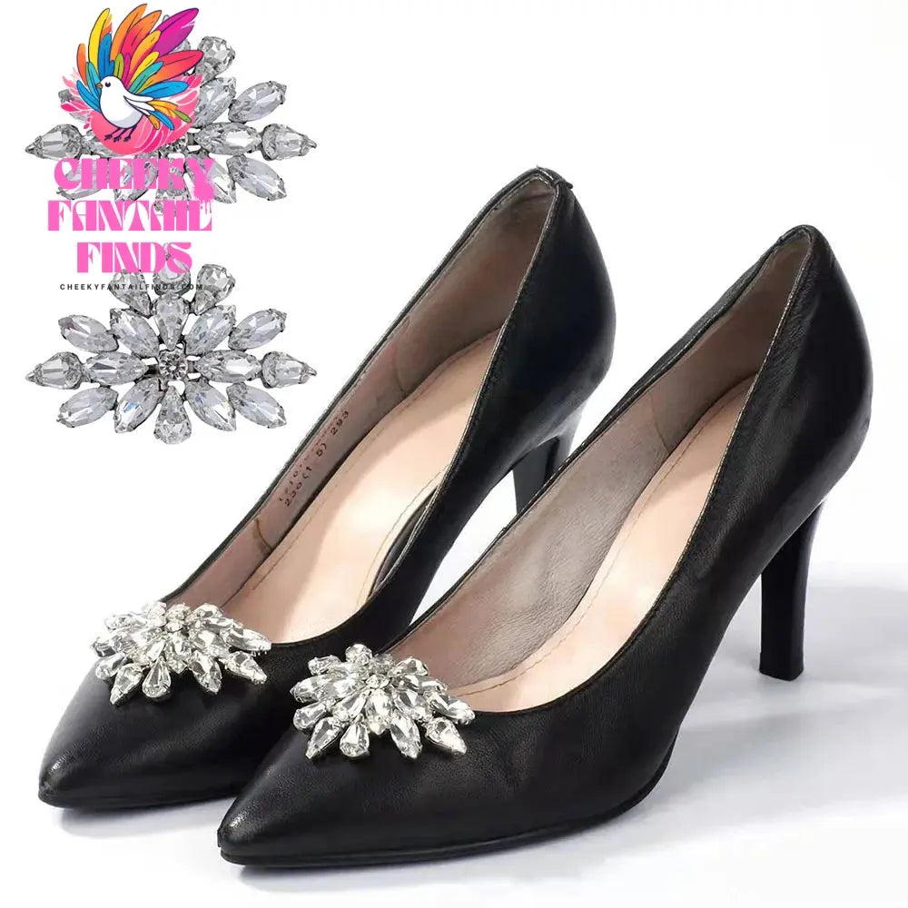 1Pcs Wedding DIY Detachable Charm Buckle Bridal Crystal Shoes Accessory Decoration Clip Women High Heel Rhinestone Shoe Buckles Cheeky Fantail Finds