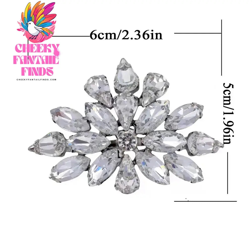 1Pcs Wedding DIY Detachable Charm Buckle Bridal Crystal Shoes Accessory Decoration Clip Women High Heel Rhinestone Shoe Buckles Cheeky Fantail Finds