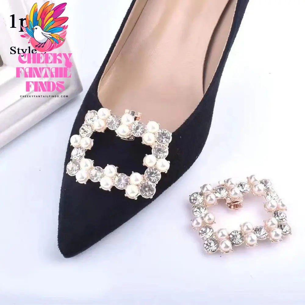 1Pcs Wedding DIY Detachable Charm Buckle Bridal Crystal Shoes Accessory Decoration Clip Women High Heel Rhinestone Shoe Buckles Cheeky Fantail Finds