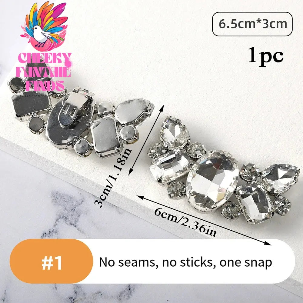 1Pcs Wedding DIY Detachable Charm Buckle Bridal Crystal Shoes Accessory Decoration Clip Women High Heel Rhinestone Shoe Buckles Cheeky Fantail Finds