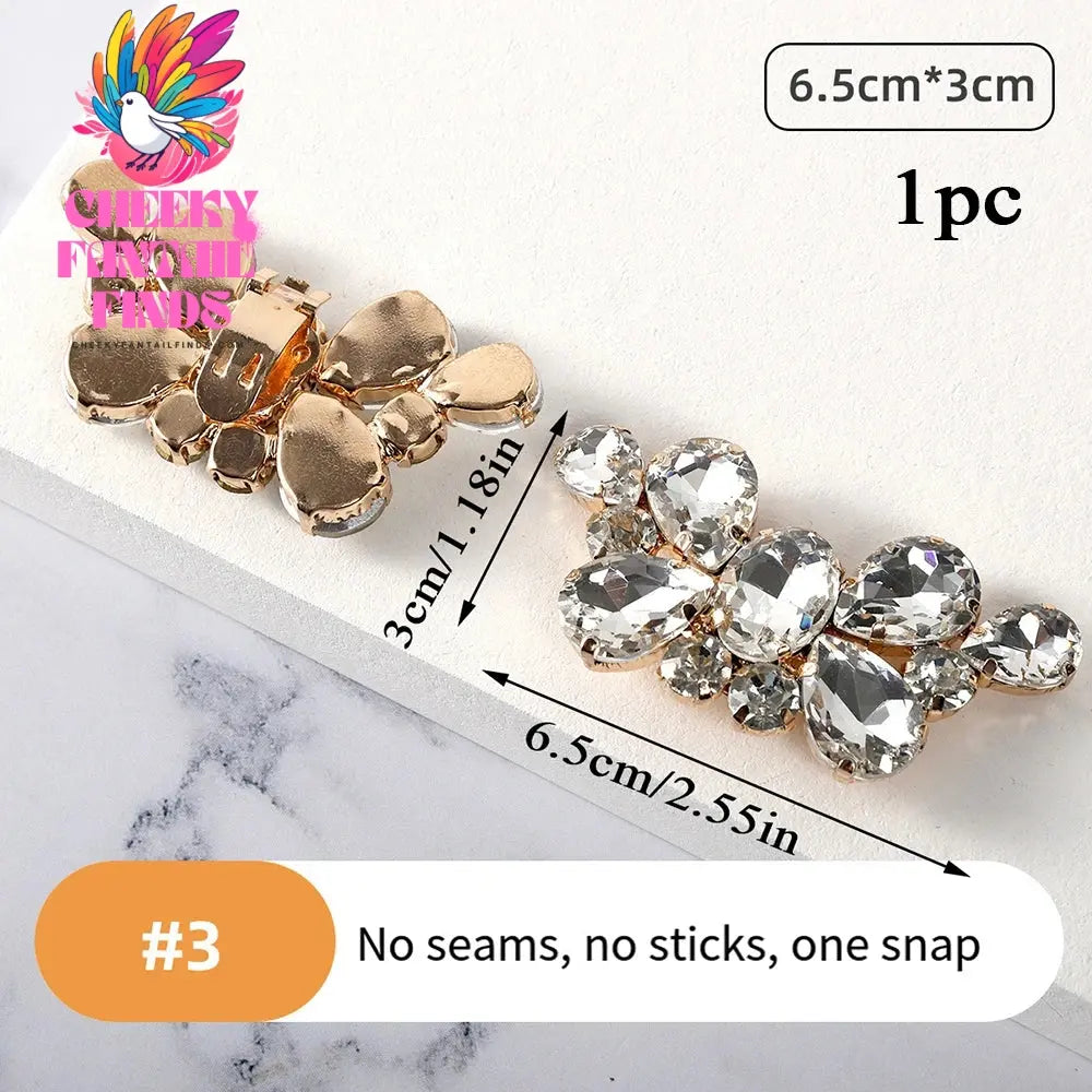 1Pcs Wedding DIY Detachable Charm Buckle Bridal Crystal Shoes Accessory Decoration Clip Women High Heel Rhinestone Shoe Buckles Cheeky Fantail Finds
