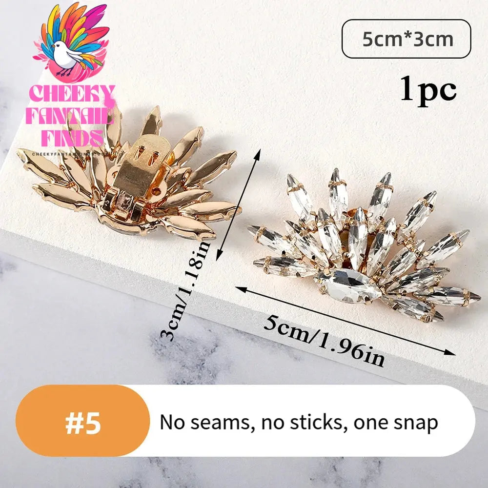 1Pcs Wedding DIY Detachable Charm Buckle Bridal Crystal Shoes Accessory Decoration Clip Women High Heel Rhinestone Shoe Buckles Cheeky Fantail Finds