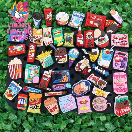 1Pcs Yummy Cookie Fried Chicken Chocolate Bar Candy Children Pvc Shoe Buckle Charms Clog Accessories Fit Women Sandals - Cheeky Fantail Finds