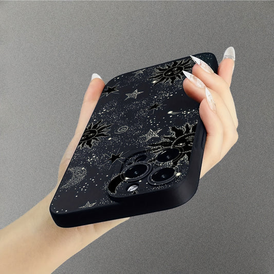 Universal Fit Imitation Star Sky Graphic TPU Soft Phone Case for iPhone 14/13/12/11 Series, Including Plus and Pro Models, with Shock-Absorbing Protection and Vibrant Graphic Design