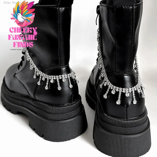 1pc Shoes Chain Decoration Luxury Rhinestone Chain Canvas Shoes Boots Shoes Accessories Diy Snap Hook Women Party Jewelry Cheeky Fantail Finds