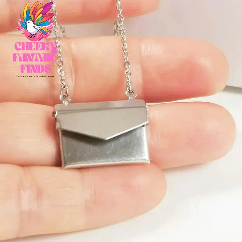 1pc Tiny Handbag Shape Photo Frame Stainless Steel Charms Floating Envelope Locket Necklaces Women Men Lover Memorial Jewelry Cheeky Fantail Finds