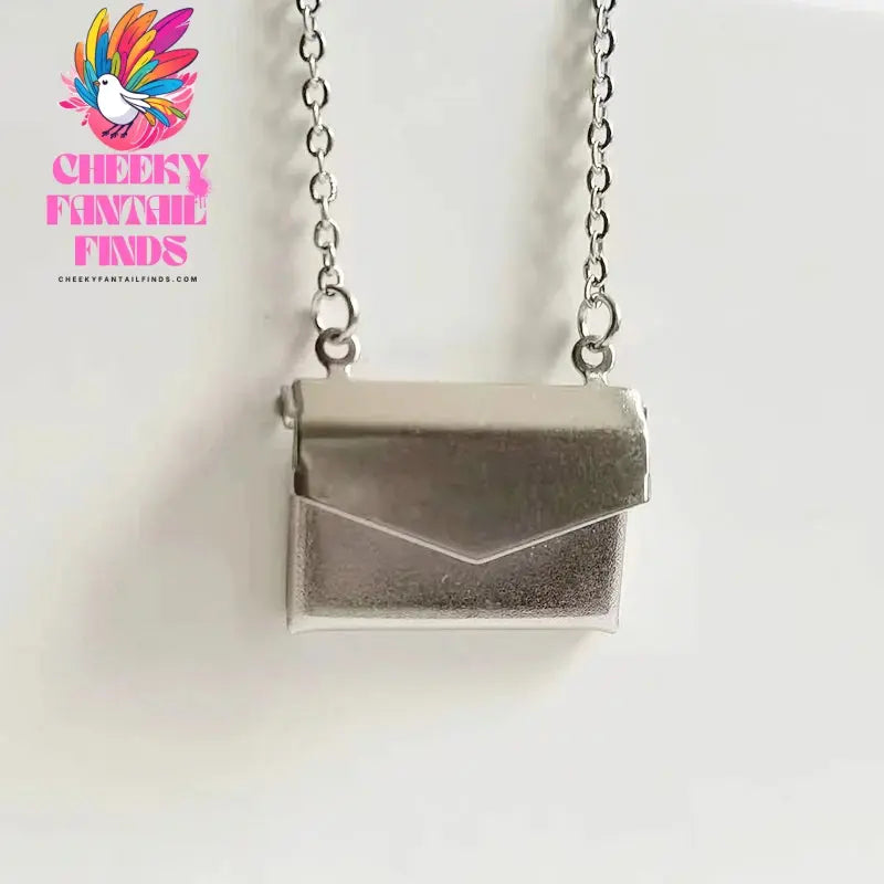 1pc Tiny Handbag Shape Photo Frame Stainless Steel Charms Floating Envelope Locket Necklaces Women Men Lover Memorial Jewelry Cheeky Fantail Finds