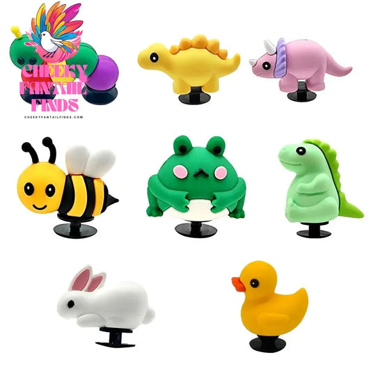 1pcs 3D Cute Dinosaur Rabbit Duck Shoe Charms Accessories Kawaii Bee Frog Sneakers Shoe Decorations Pins for Woman Men Sandal - Cheeky Fantail Finds