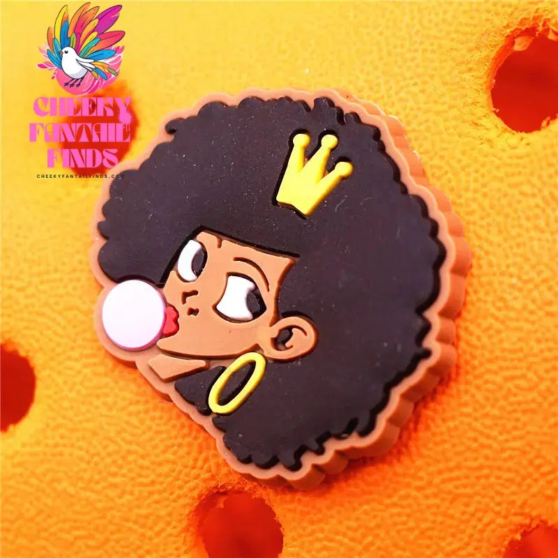 1pcs Black King Period PVC Theme Shoe Charms Decorations Melanin Magic Power Shoe Accessories Boy Bye Vote Shoes Buckle Pin Clip Cheeky Fantail Finds