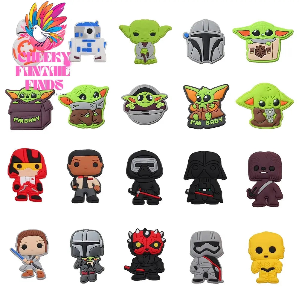 1pcs CCF Yoda Baby Popular Movie Series shoe Charms Designer for Shoe Charms Accessories for Classic Clog Kids Gift Hot Sale Cheeky Fantail Finds