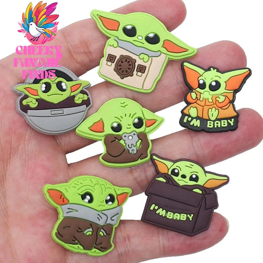 1pcs CCF Yoda Baby Popular Movie Series shoe Charms Designer for Shoe Charms Accessories for Classic Clog Kids Gift Hot Sale Cheeky Fantail Finds