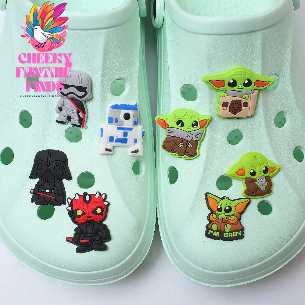 1pcs CCF Yoda Baby Popular Movie Series shoe Charms Designer for Shoe Charms Accessories for Classic Clog Kids Gift Hot Sale Cheeky Fantail Finds