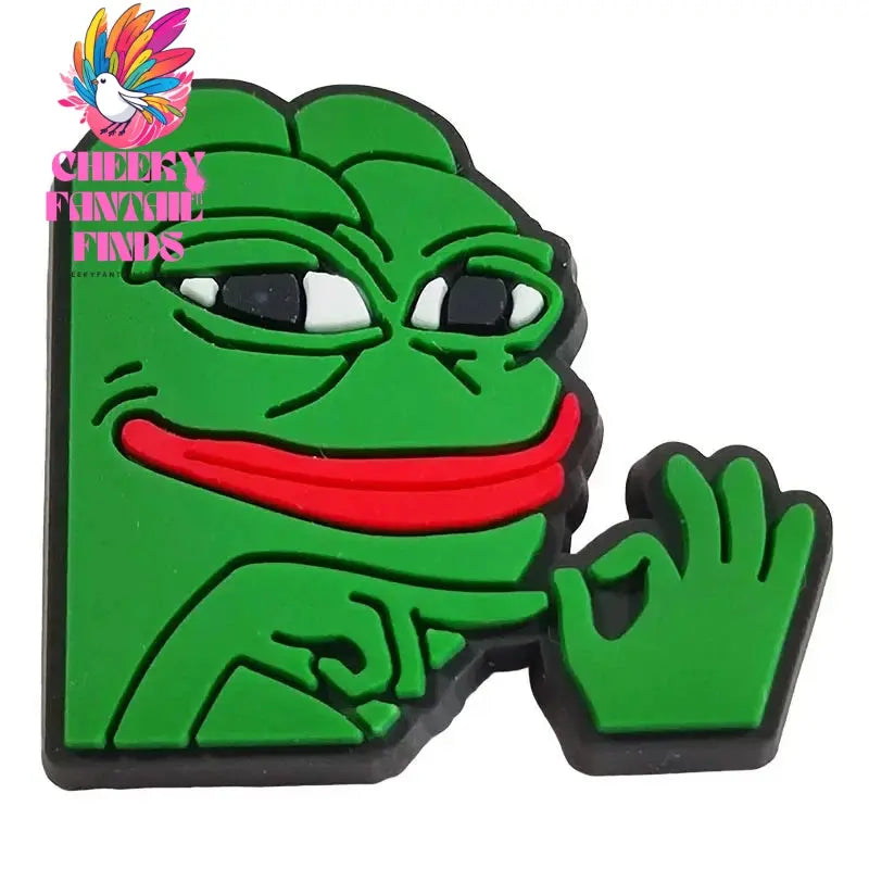 1pcs Cartoon Sad Frog Pepe PVC Duck Shoe Buckle Decoration Cute Shoes Accessories DIY for Shoes Women Girls Kids Boy Party Gifts Cheeky Fantail Finds