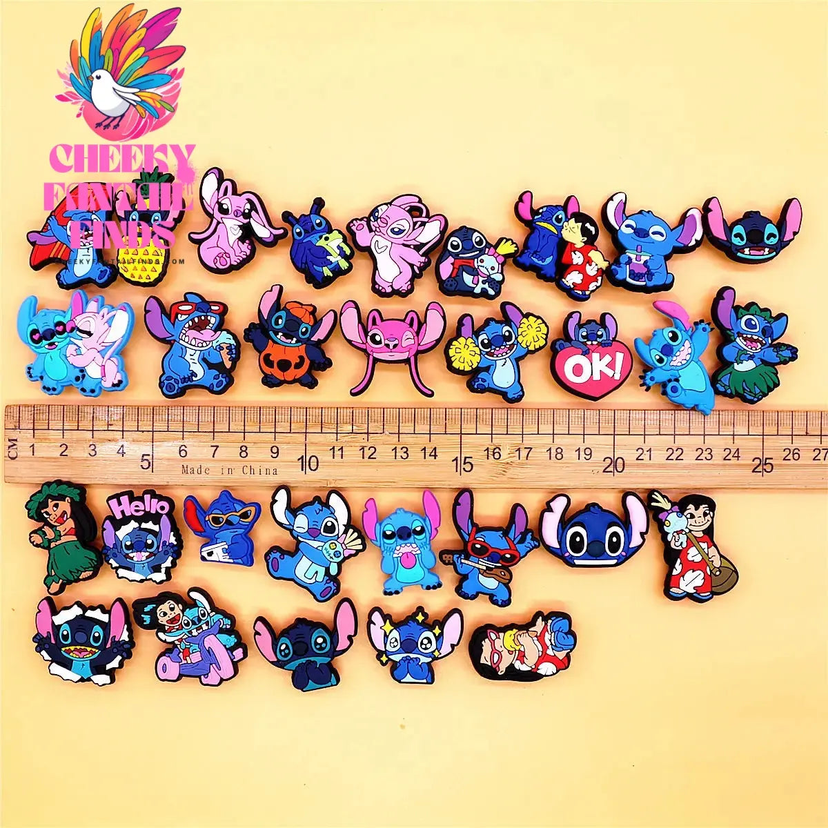 1pcs Cartoon movie Lilo Stitch Shoe Accessories Clog Charms Sandals Decoration Pink Stitch Angel PVC Clogs Buckle for Kids Gifts Cheeky Fantail Finds