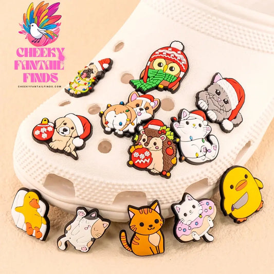 1pcs Cute Animals Shoe Charms Cats Dogs Panda Duck Pins Pink Shoe Accessories Sandals Decorations for Kids Men Women Buckle - Cheeky Fantail Finds