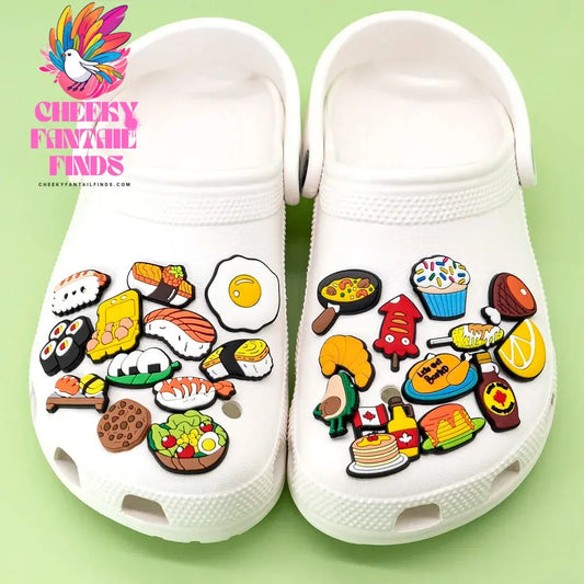 1pcs Cute Food Shoe Charms for Women Men Kids Sushi Cheese Lemon Fruit Cake Shoe Decorations Pins Clog Buckles Ornament Gifts - Cheeky Fantail Finds