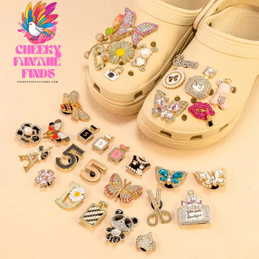 1pcs Designer Metal Shoe Charms Luxury Decorations Pins for Women Girls Sandal Ornamental Pearl Shoe Accessories for Clog Buckle - Cheeky Fantail Finds