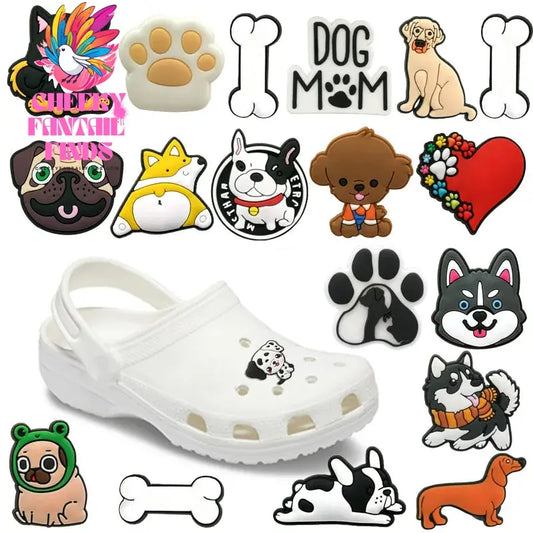 1pcs Dog Corgi Bulldog Shoe Charms Accessories,Shoe Decorations Pins for Woman Men Girls Boys Kids,Garden Sandals Clog Buckles Cheeky Fantail Finds