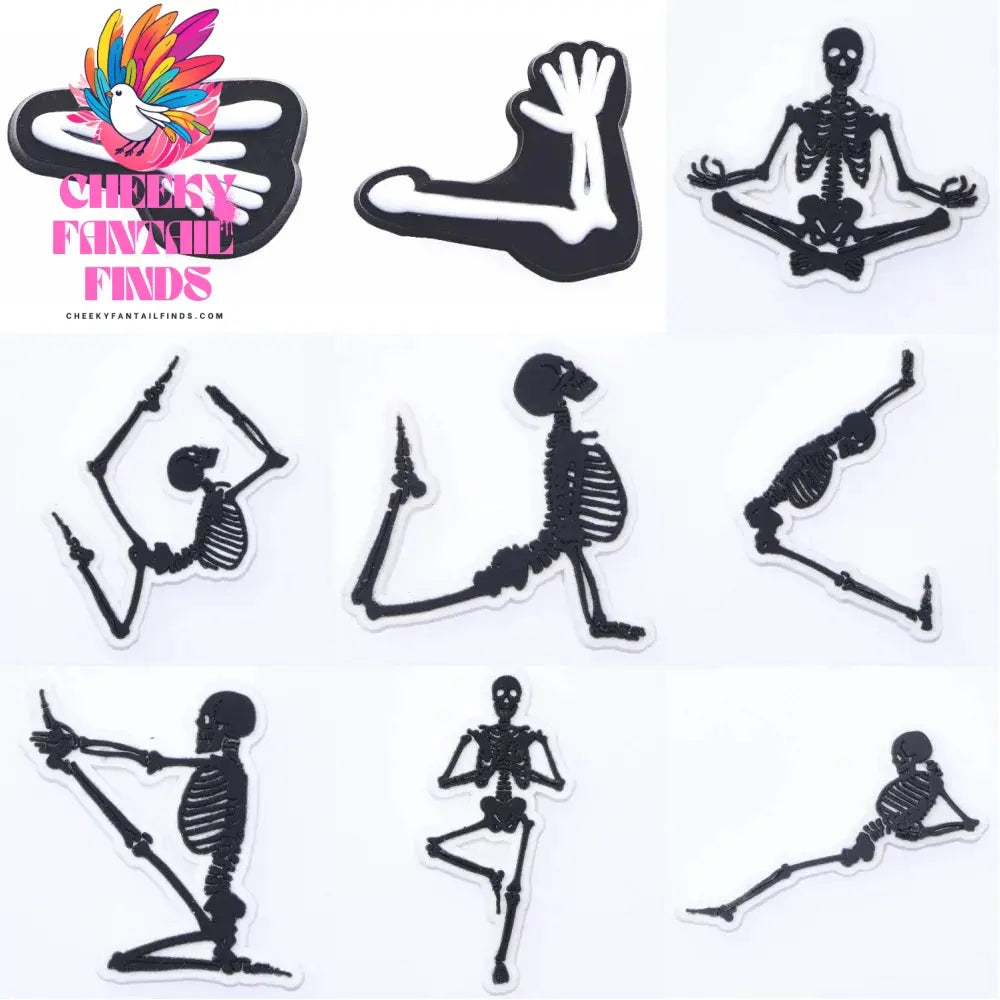 1pcs Horror Movie Skeleton Shoe Charms Black Bone Shoe Decoration The Best Gifts For Boyfriend Kids Boys Girls Cheeky Fantail Finds