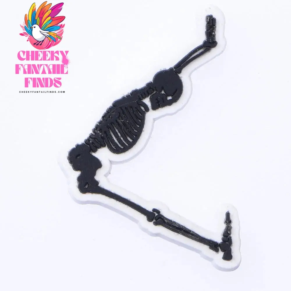 1pcs Horror Movie Skeleton Shoe Charms Black Bone Shoe Decoration The Best Gifts For Boyfriend Kids Boys Girls Cheeky Fantail Finds