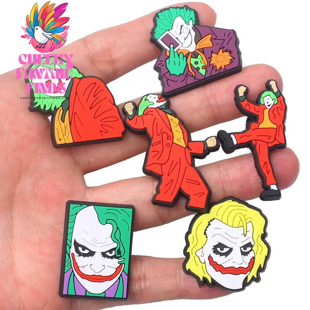1pcs Joker Movie Cartoon Shoe Charms Accessories Children Shoe Decorations Fit Wristband Classic Clog Charms Party Present Cheeky Fantail Finds