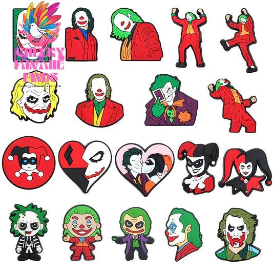 1pcs Joker Movie Cartoon Shoe Charms Accessories Children Shoe Decorations Fit Wristband Classic Clog Charms Party Present Cheeky Fantail Finds